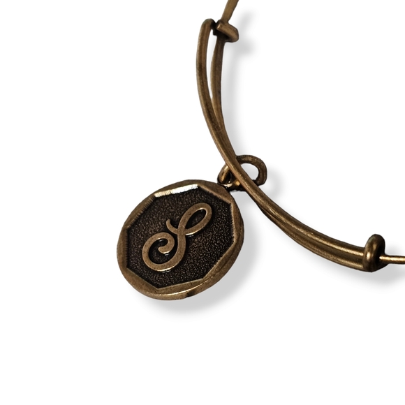3/$25 Alex & Ani Initial "S" Bangle Charm Bracelet 2016 Classic - Picture 5 of 6